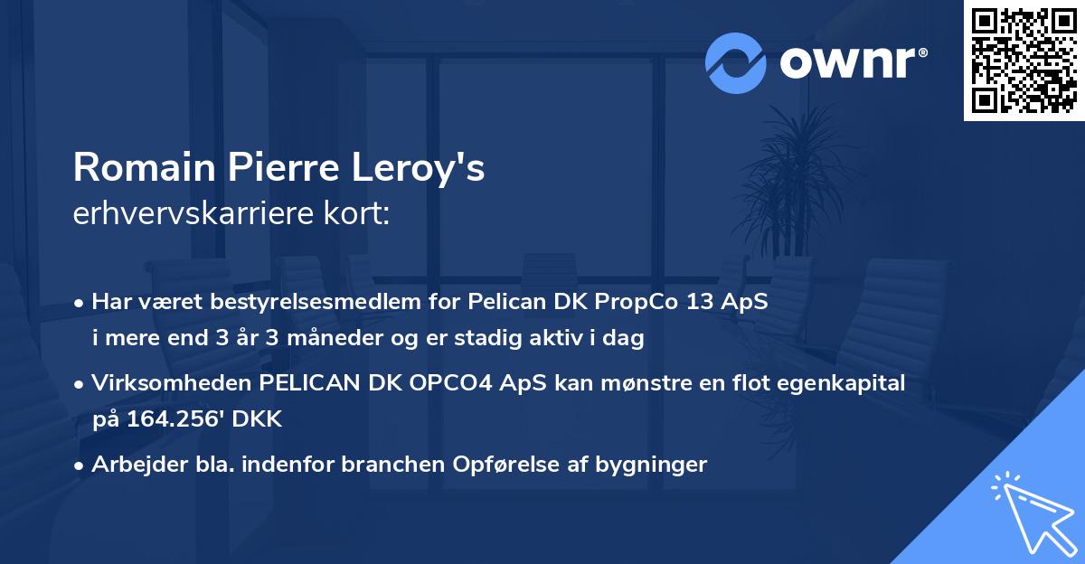Romain Pierre Leroy's erhvervskarriere kort