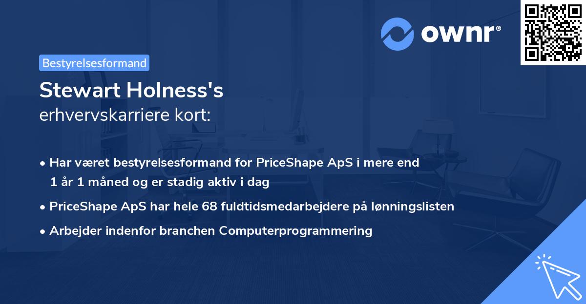 Stewart Holness's erhvervskarriere kort