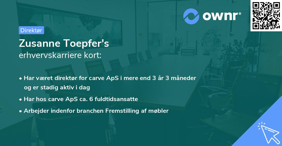Zusanne Toepfer's erhvervskarriere kort