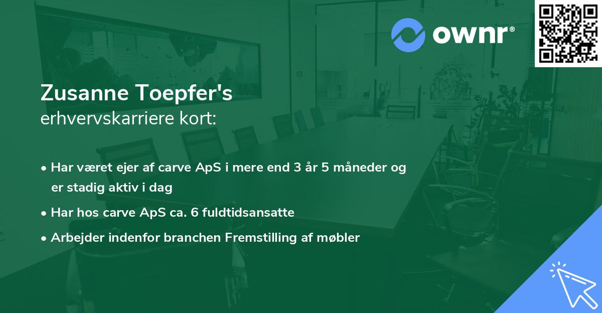 Zusanne Toepfer's erhvervskarriere kort