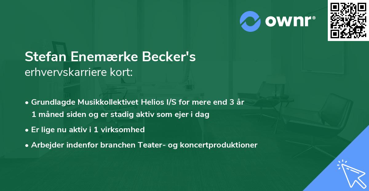 Stefan Enemærke Becker's erhvervskarriere kort