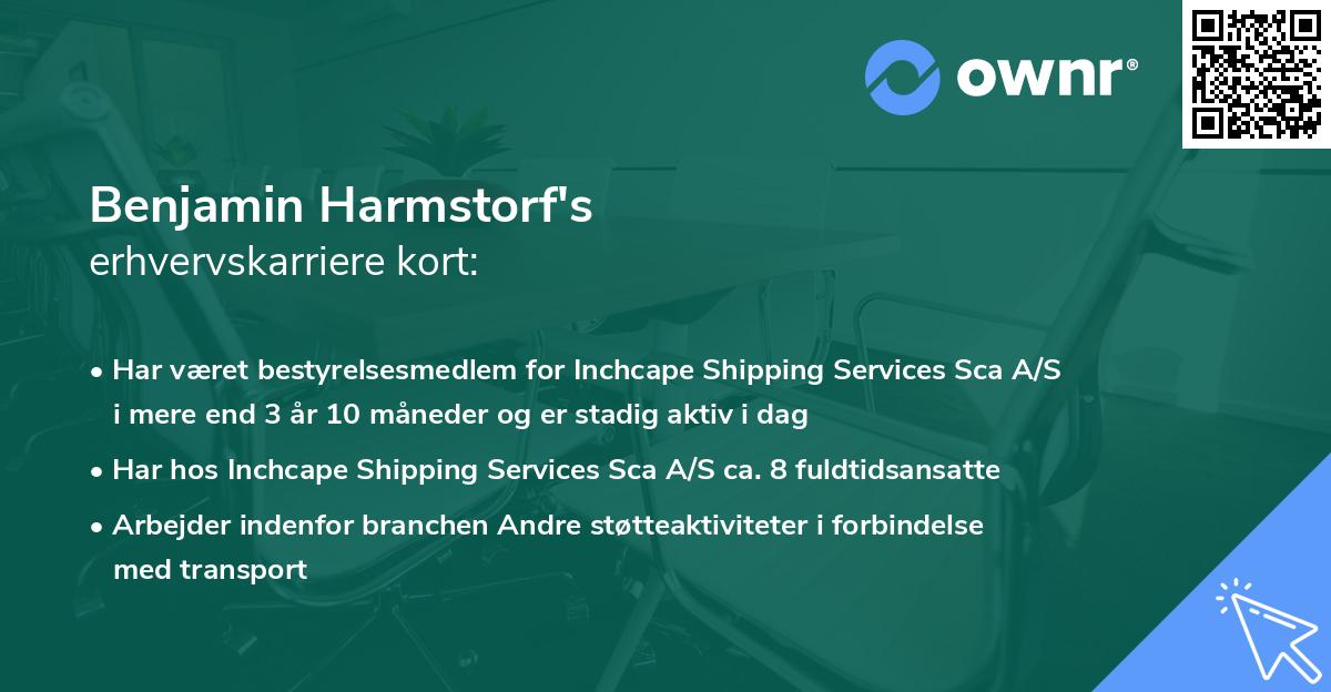 Benjamin Harmstorf's erhvervskarriere kort