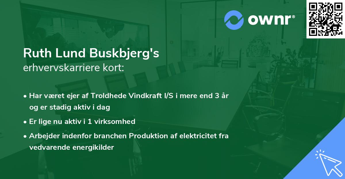 Ruth Lund Buskbjerg's erhvervskarriere kort