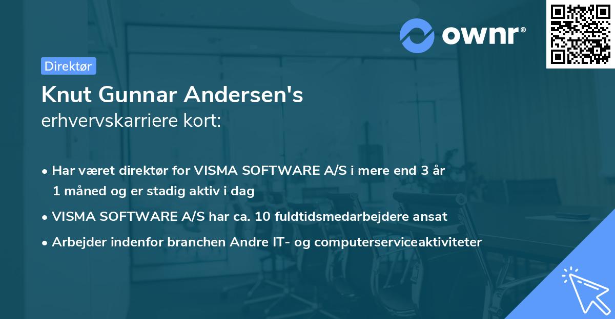 Knut Gunnar Andersen's erhvervskarriere kort