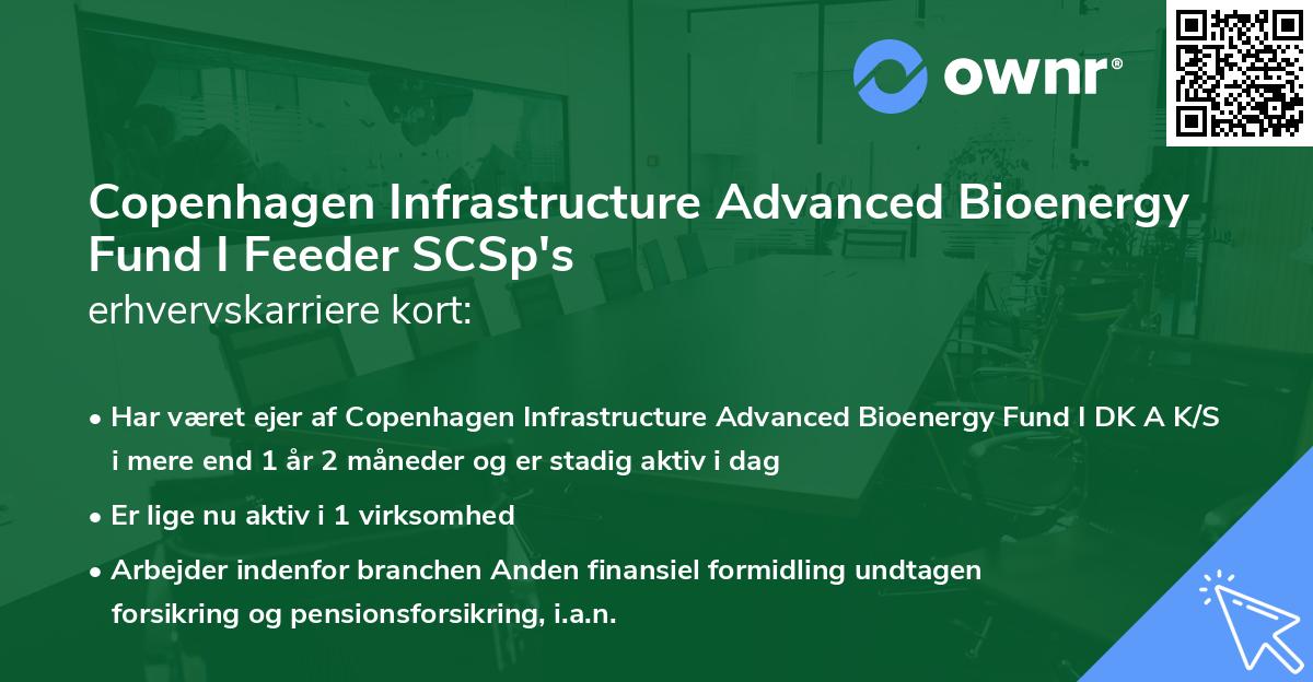 Copenhagen Infrastructure Advanced Bioenergy Fund I Feeder SCSp's erhvervskarriere kort