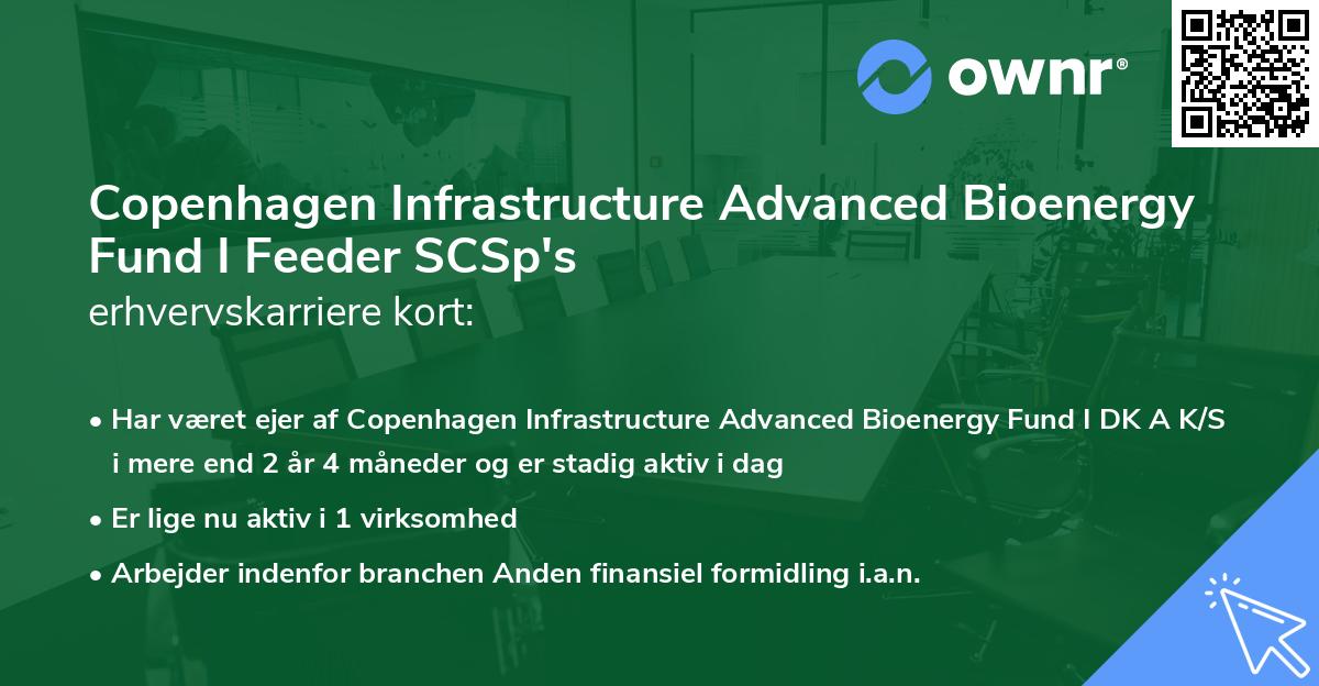 Copenhagen Infrastructure Advanced Bioenergy Fund I Feeder SCSp's erhvervskarriere kort