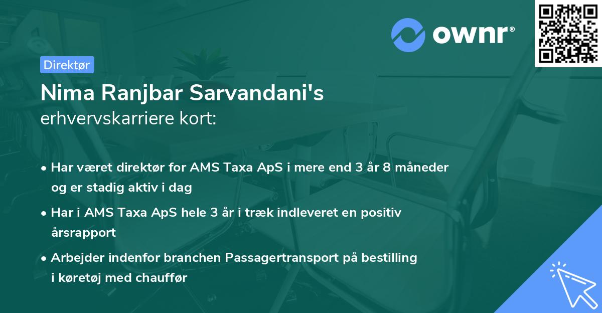 Nima Ranjbar Sarvandani's erhvervskarriere kort