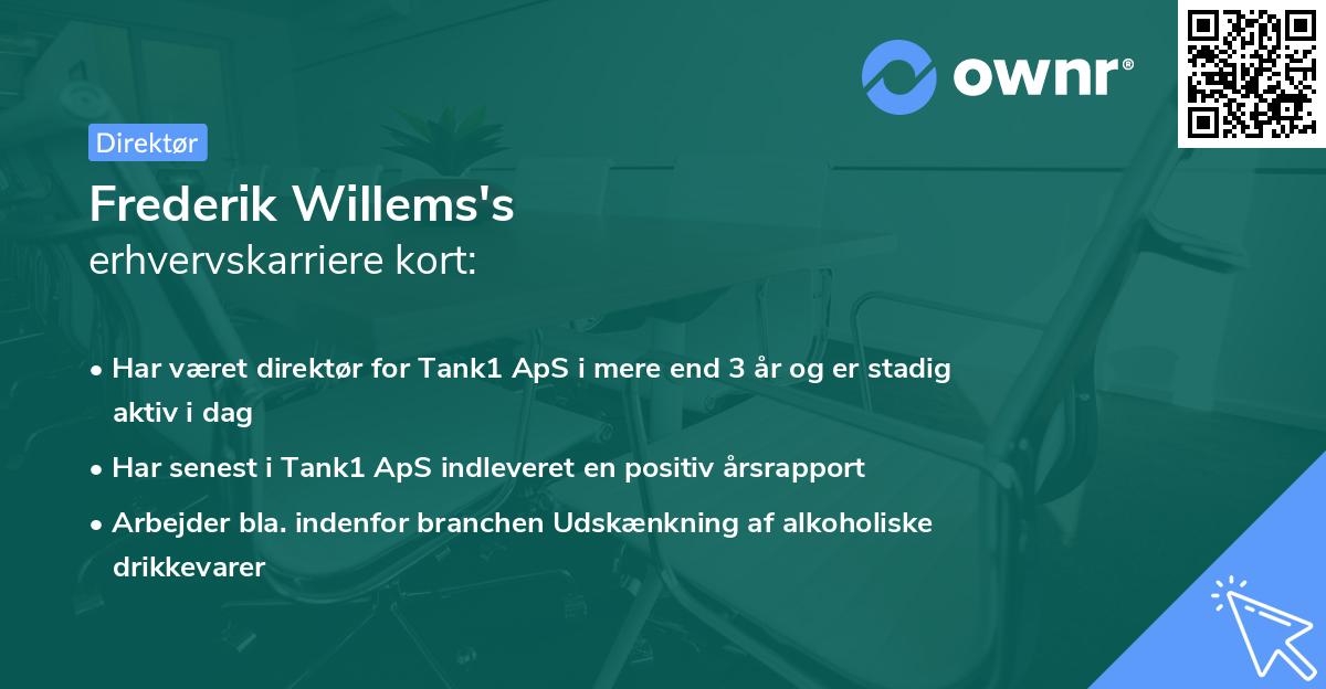 Frederik Willems's erhvervskarriere kort