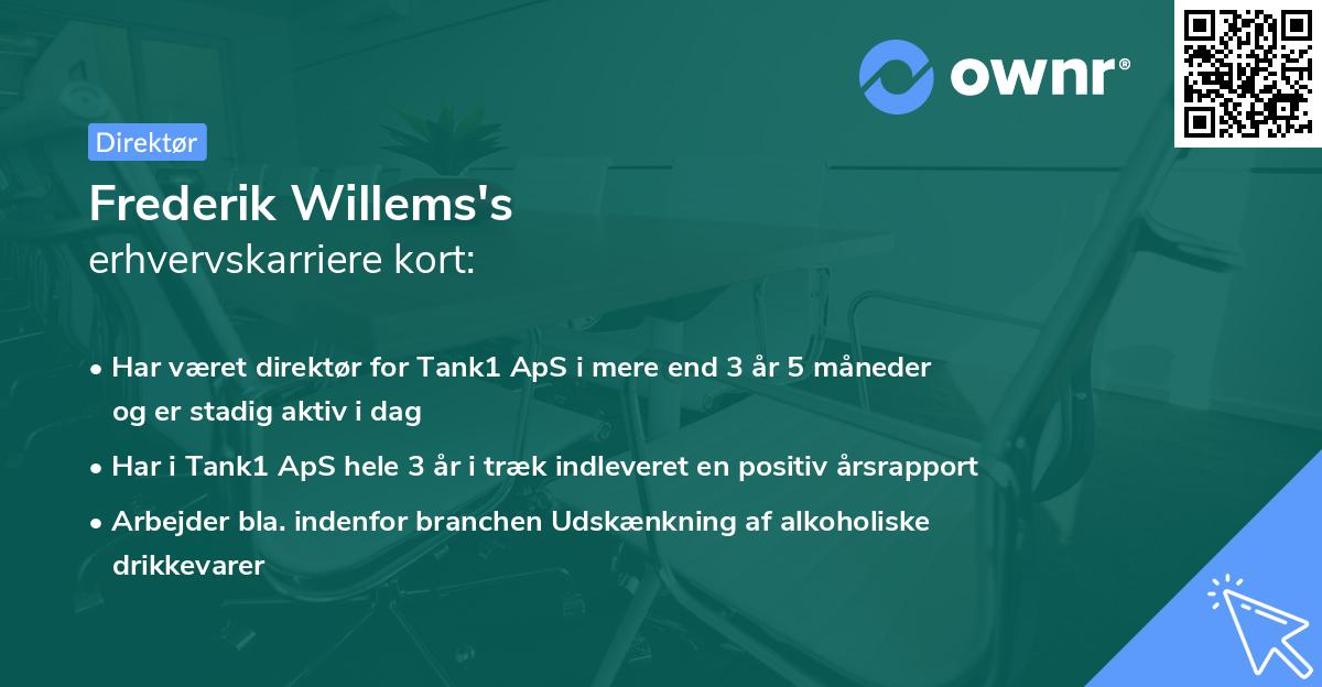 Frederik Willems's erhvervskarriere kort