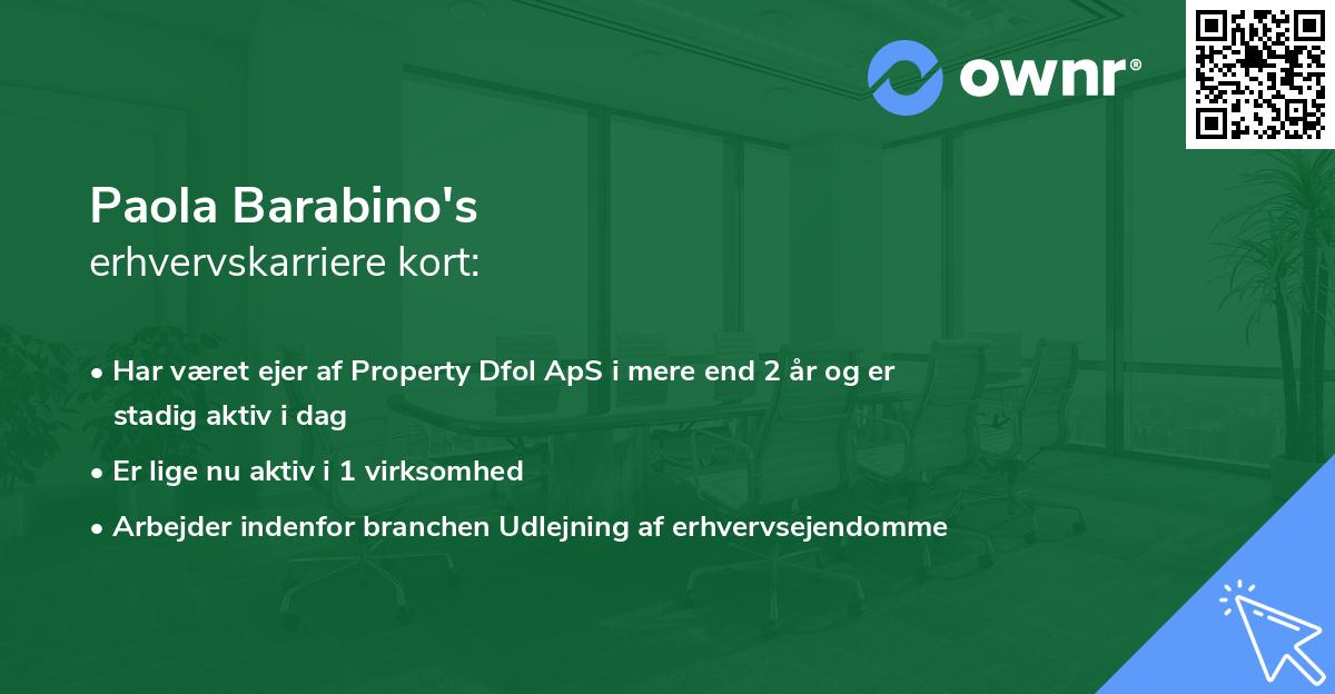 Paola Barabino's erhvervskarriere kort