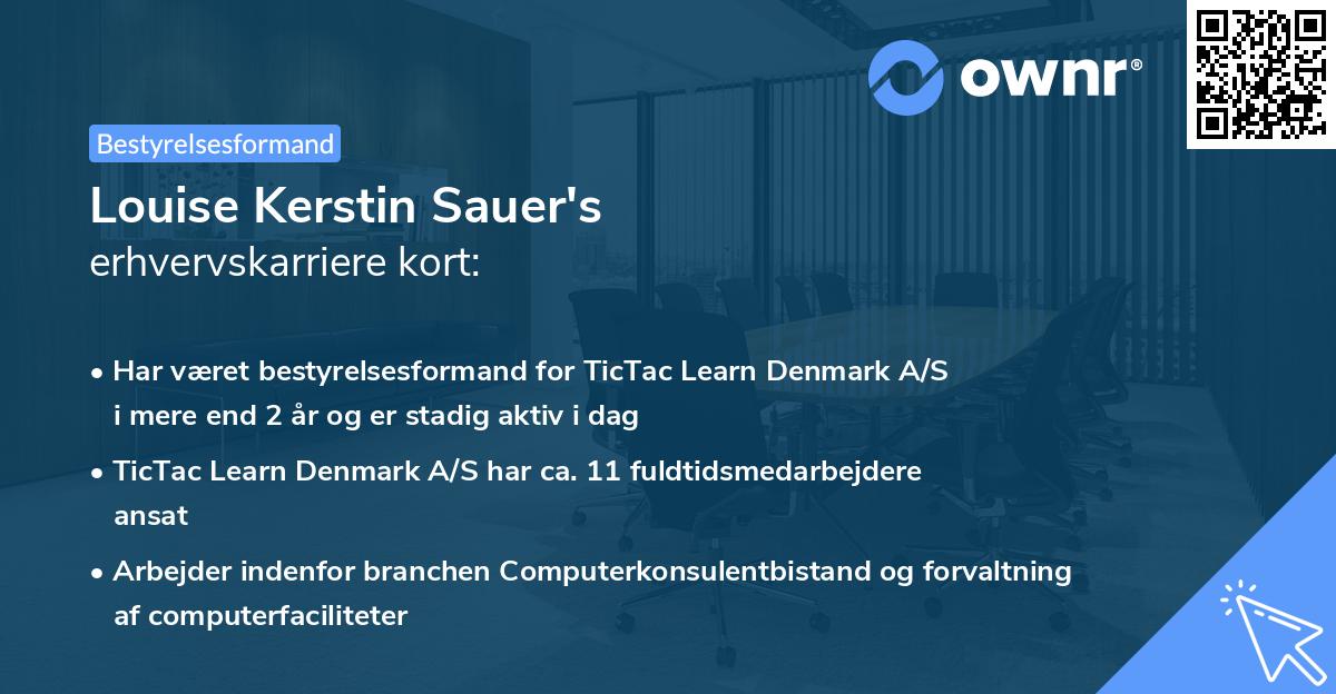 Louise Kerstin Sauer's erhvervskarriere kort