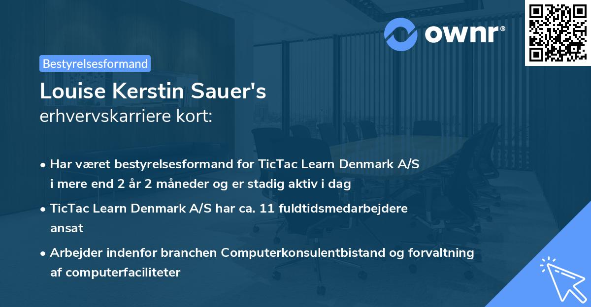 Louise Kerstin Sauer's erhvervskarriere kort