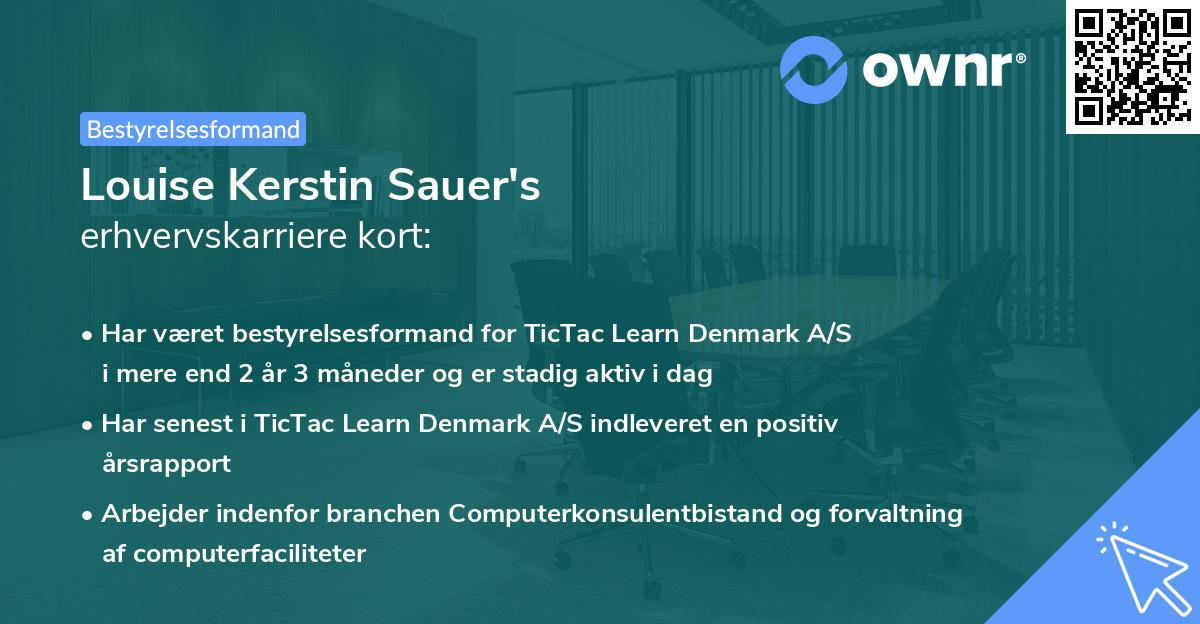 Louise Kerstin Sauer's erhvervskarriere kort