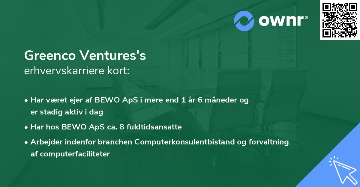 Greenco Ventures's erhvervskarriere kort