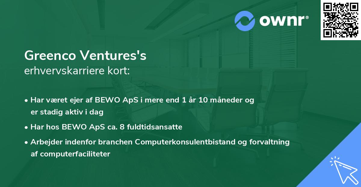Greenco Ventures's erhvervskarriere kort