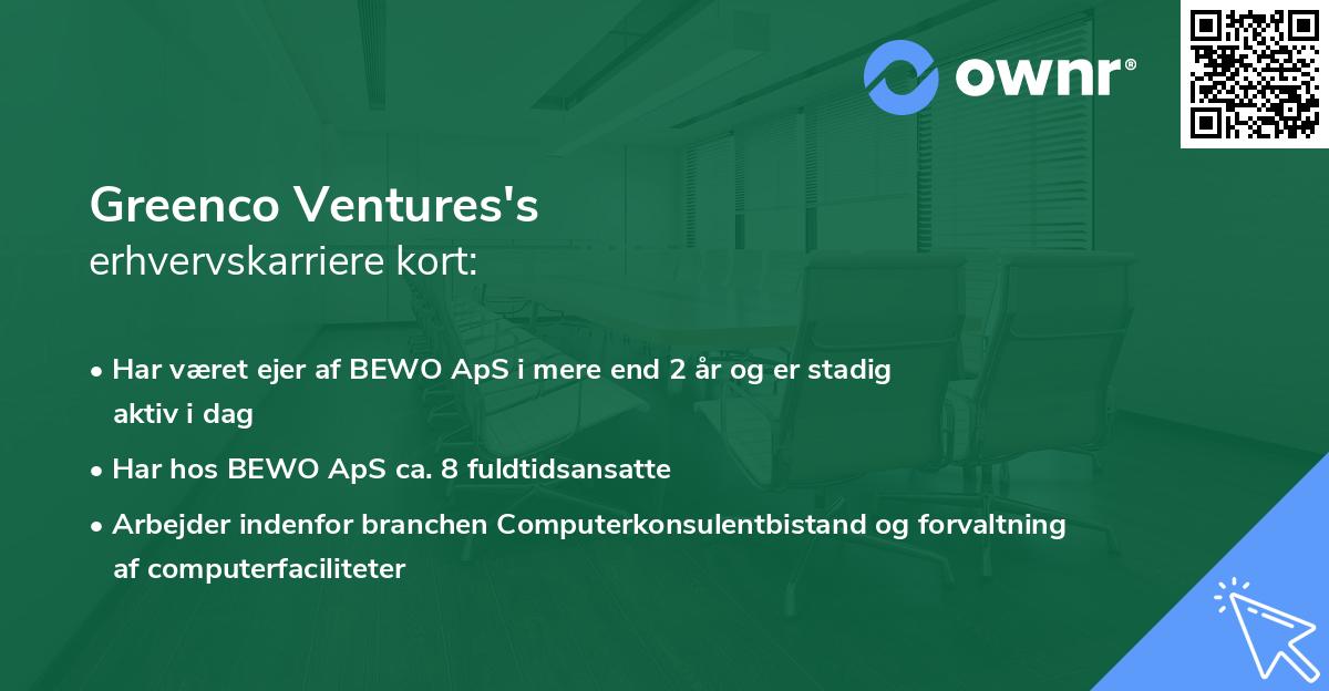Greenco Ventures's erhvervskarriere kort