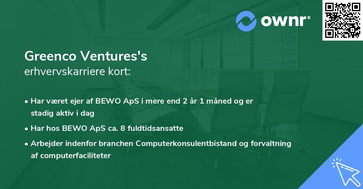 Greenco Ventures's erhvervskarriere kort