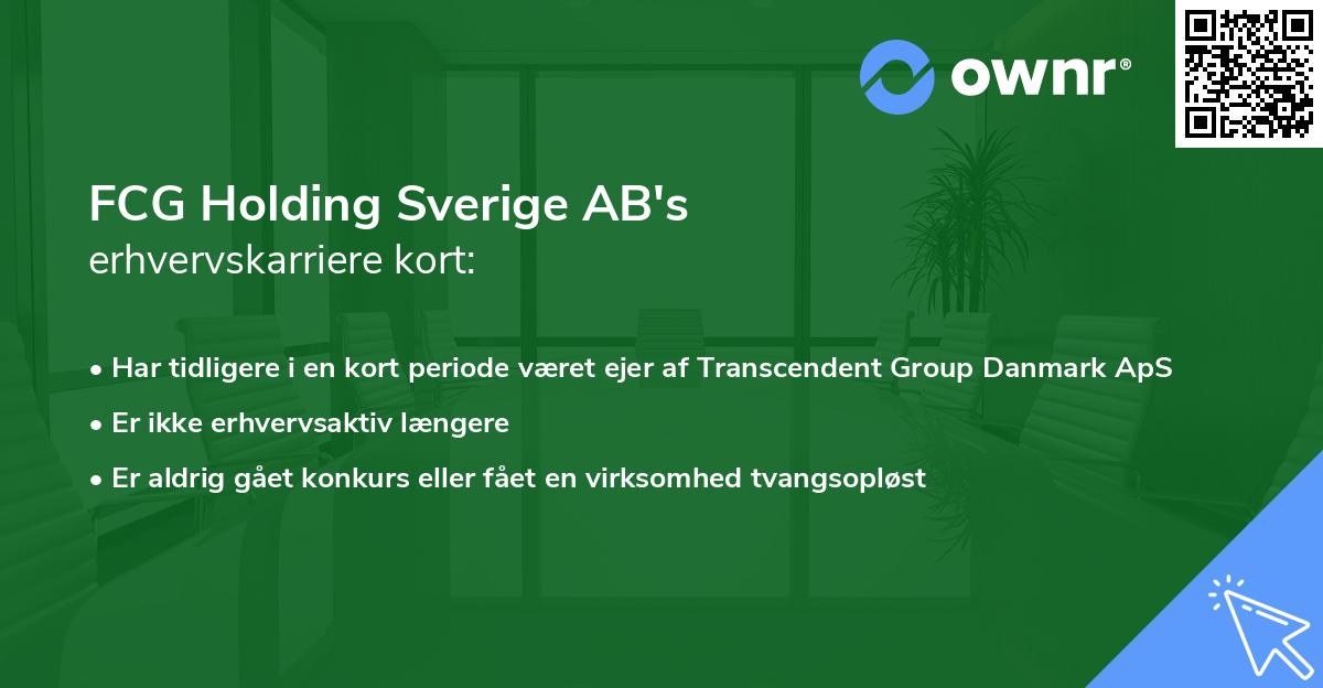 FCG Holding Sverige AB's erhvervskarriere kort