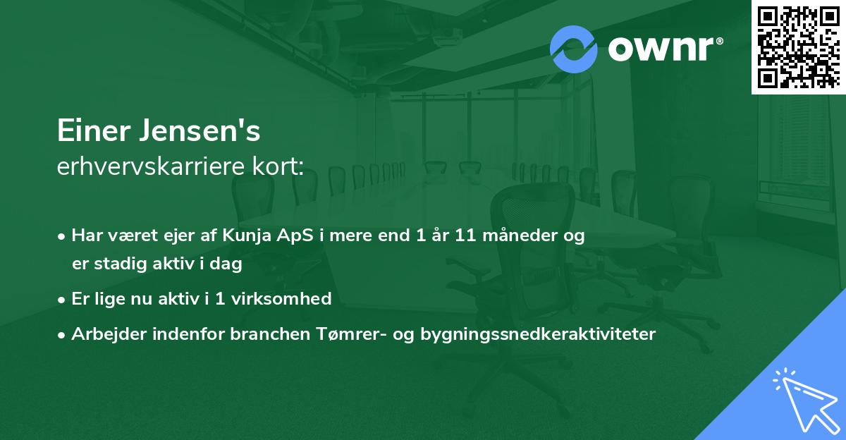 Einer Jensen's erhvervskarriere kort