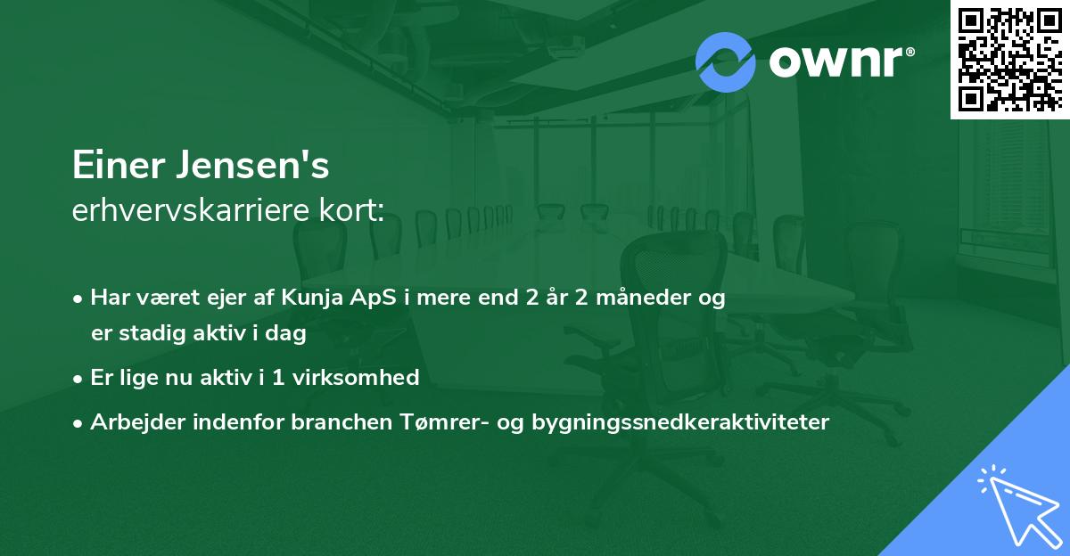 Einer Jensen's erhvervskarriere kort