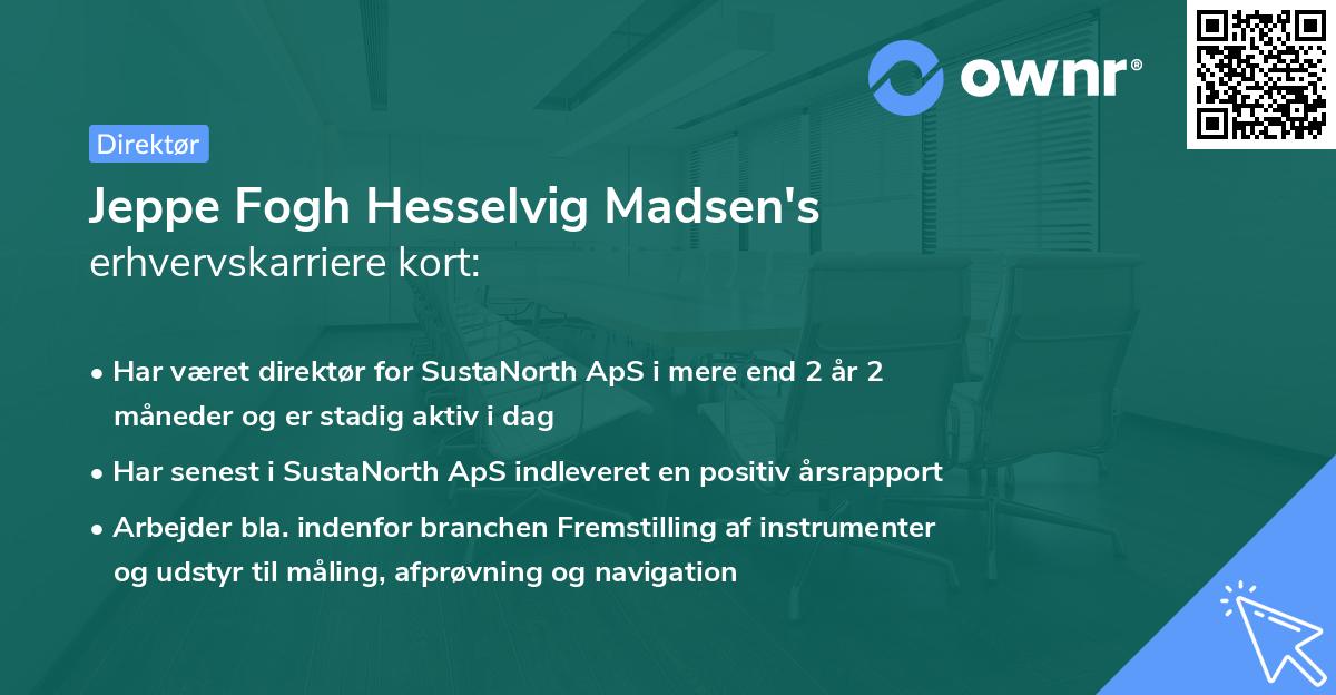 Jeppe Fogh Hesselvig Madsen's erhvervskarriere kort