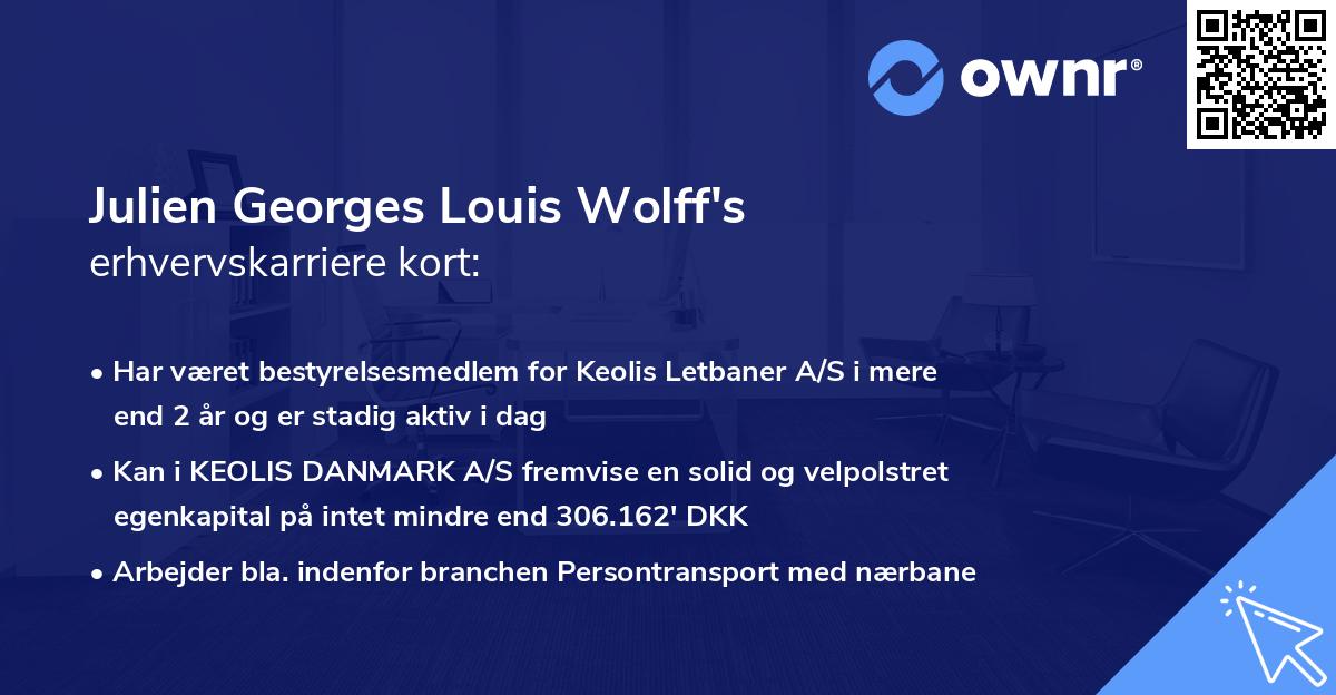 Julien Georges Louis Wolff's erhvervskarriere kort