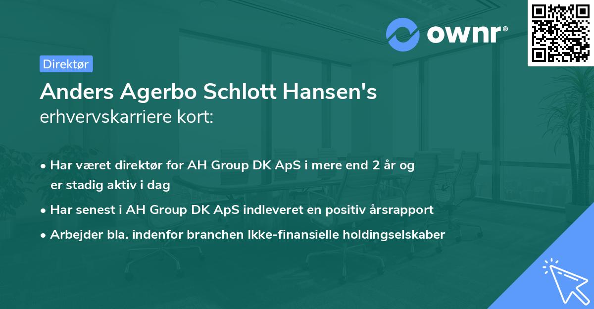Anders Agerbo Schlott Hansen's erhvervskarriere kort