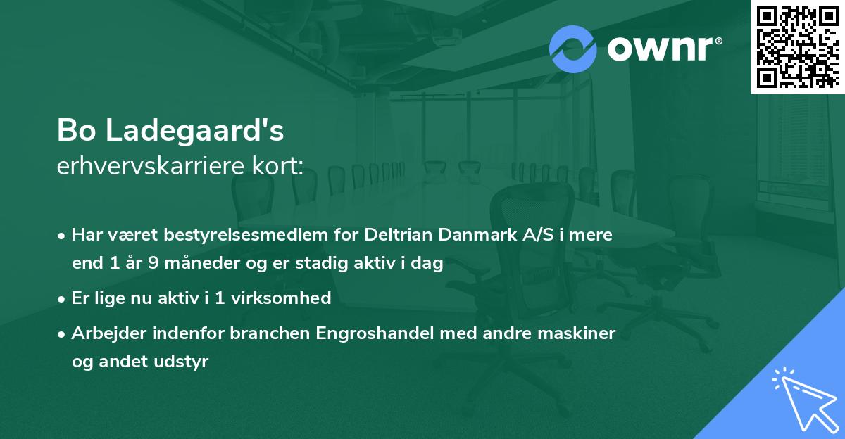 Bo Ladegaard's erhvervskarriere kort