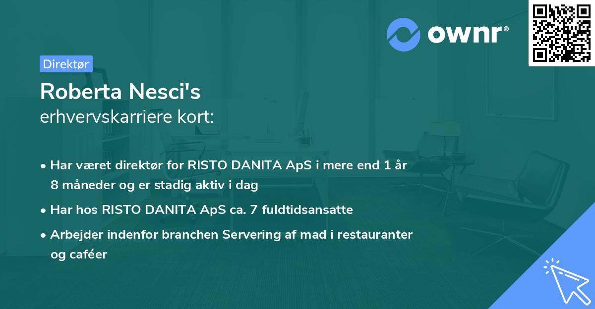 Roberta Nesci's erhvervskarriere kort