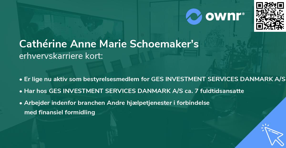 Cathérine Anne Marie Schoemaker's erhvervskarriere kort