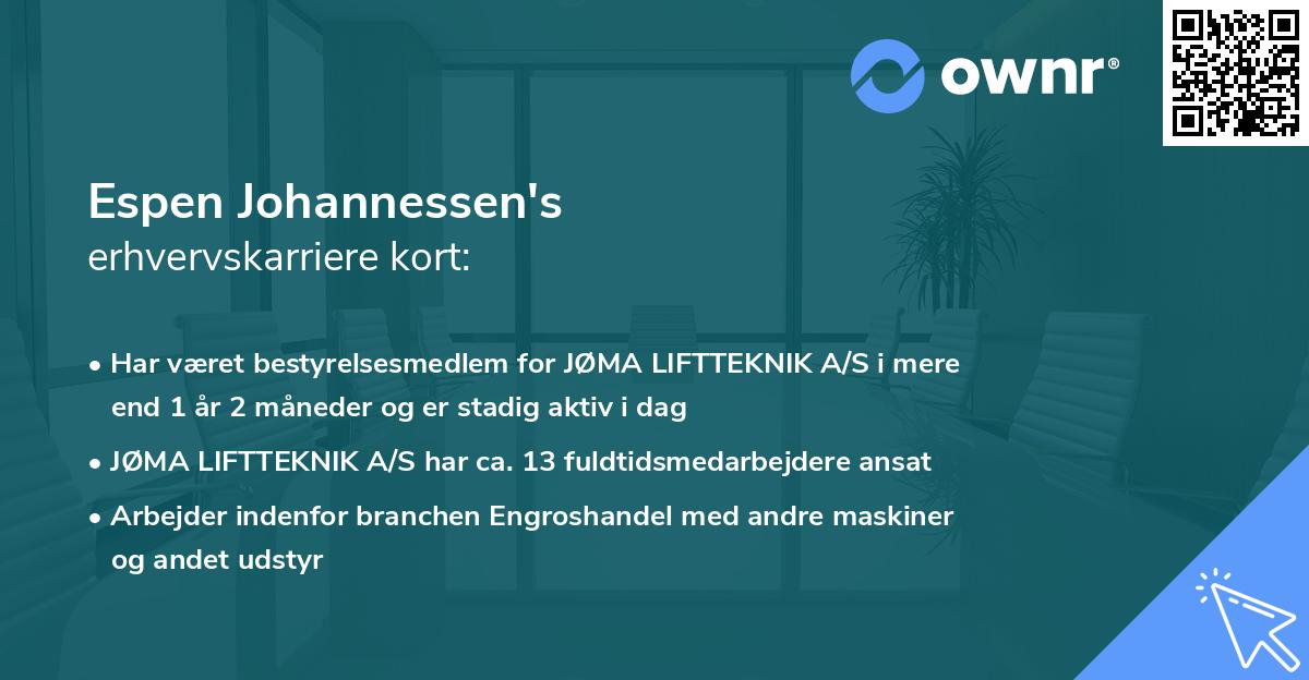 Espen Johannessen's erhvervskarriere kort