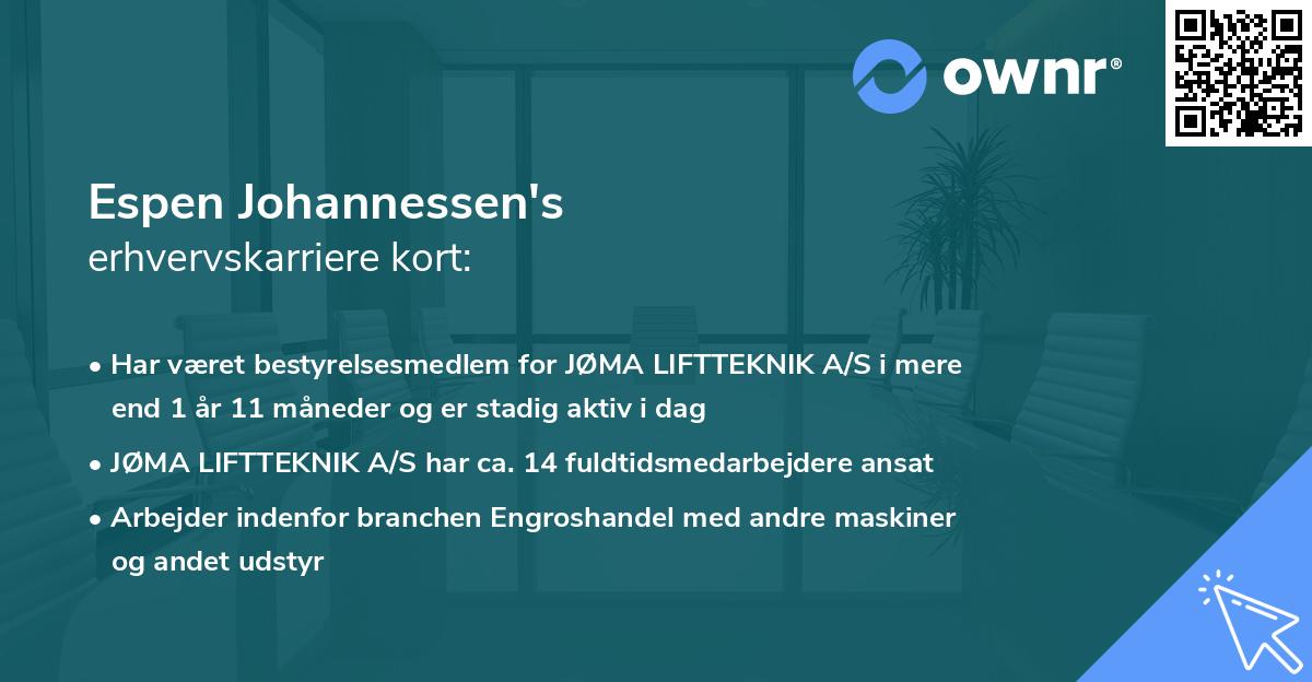 Espen Johannessen's erhvervskarriere kort