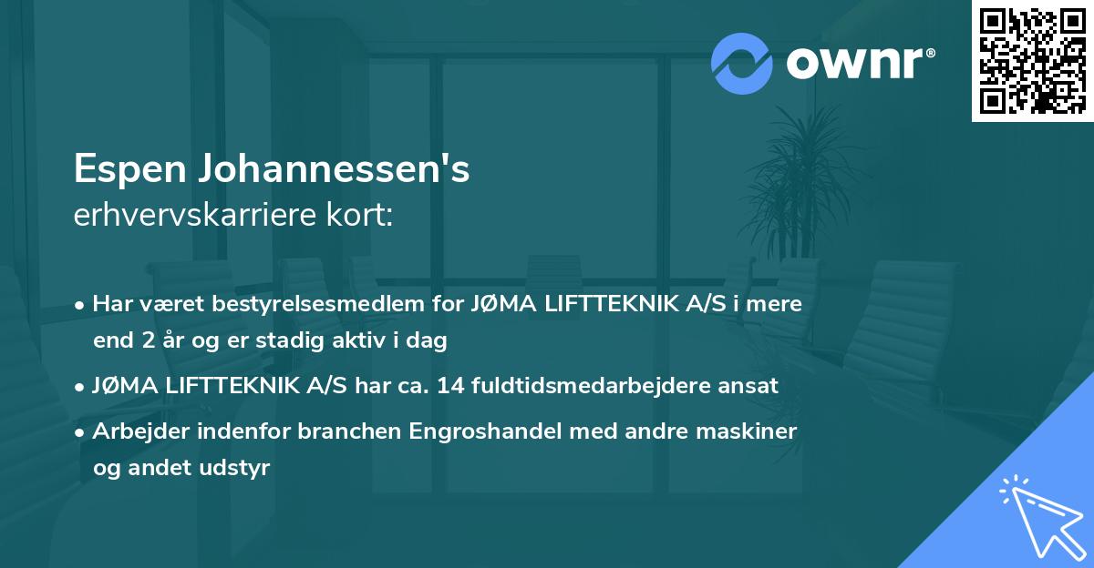 Espen Johannessen's erhvervskarriere kort