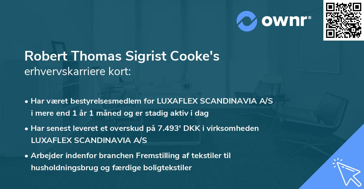 Robert Thomas Sigrist Cooke's erhvervskarriere kort