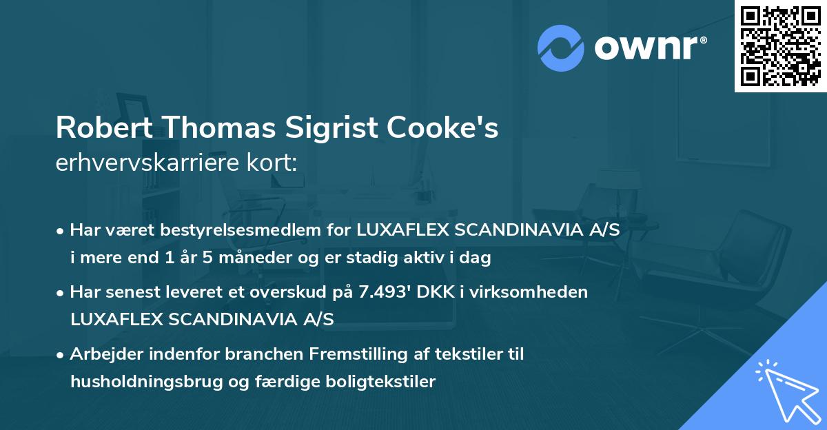 Robert Thomas Sigrist Cooke's erhvervskarriere kort