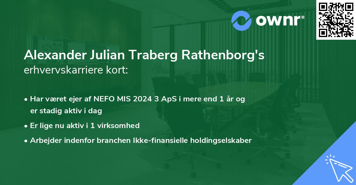 Alexander Julian Traberg Rathenborg's erhvervskarriere kort