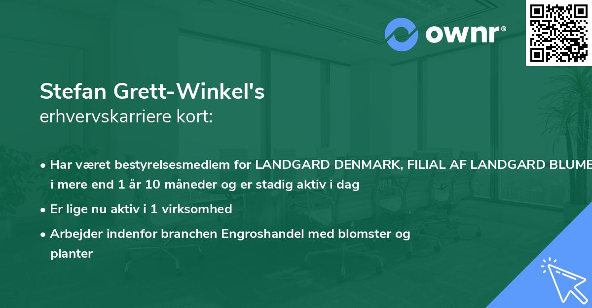 Stefan Grett-Winkel's erhvervskarriere kort