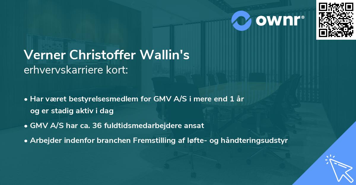 Verner Christoffer Wallin's erhvervskarriere kort