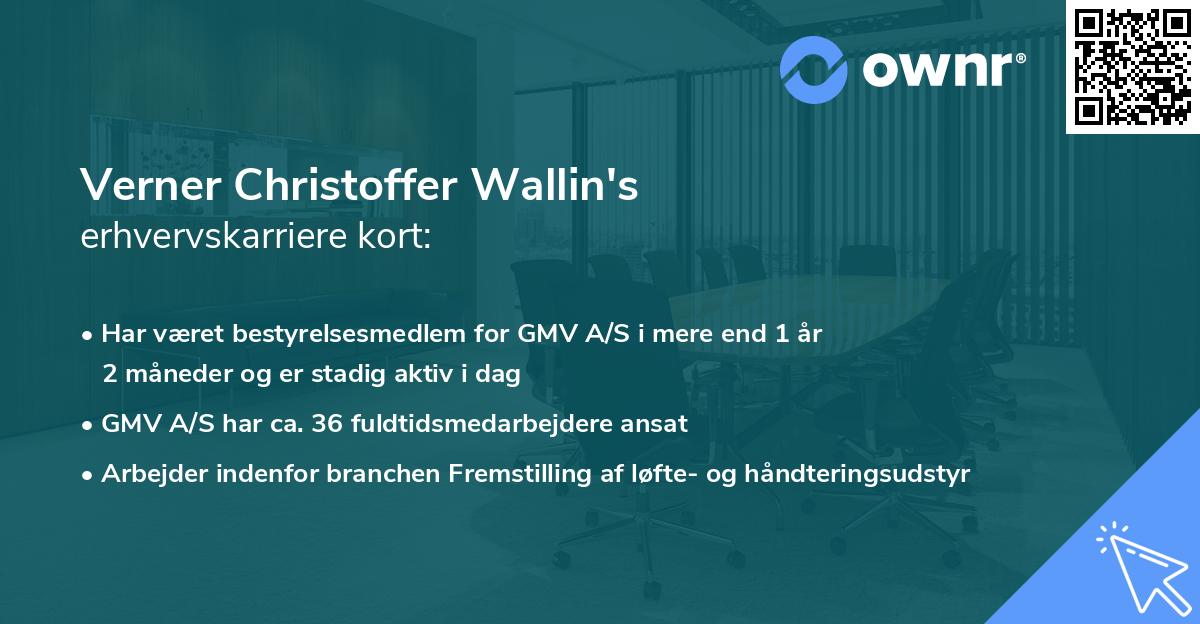 Verner Christoffer Wallin's erhvervskarriere kort