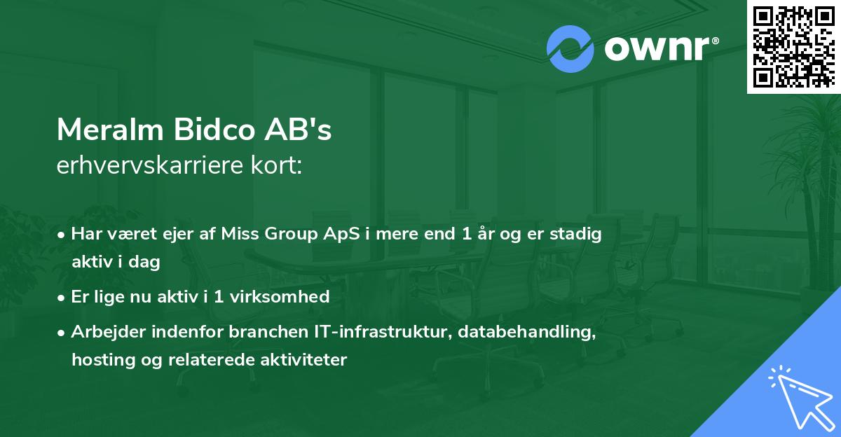 Meralm Bidco AB's erhvervskarriere kort