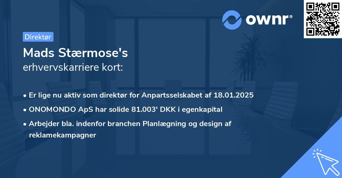 Mads Stærmose's erhvervskarriere kort