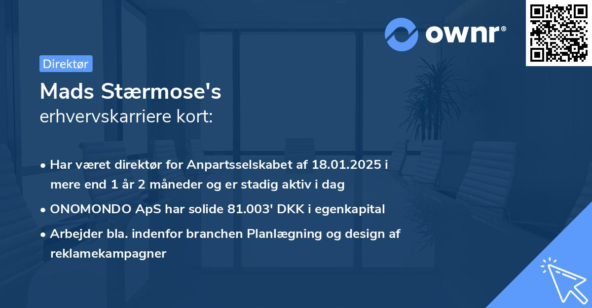 Mads Stærmose's erhvervskarriere kort