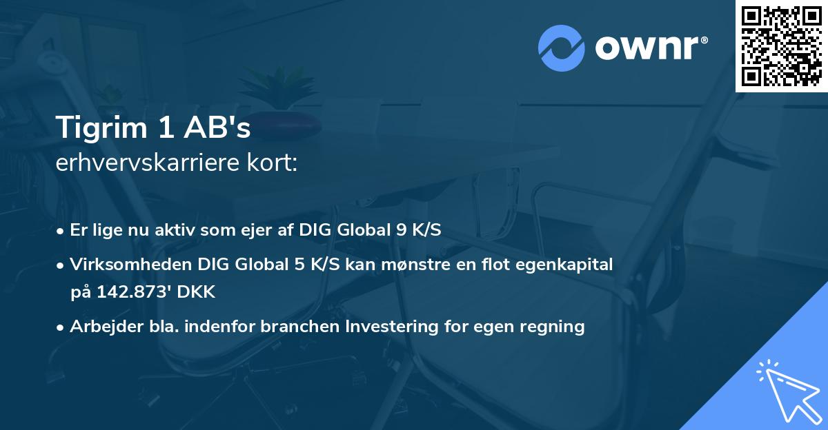 Tigrim 1 AB's erhvervskarriere kort