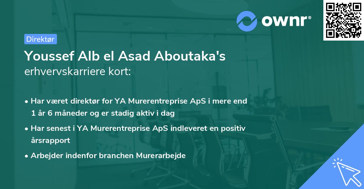 Youssef Alb el Asad Aboutaka's erhvervskarriere kort
