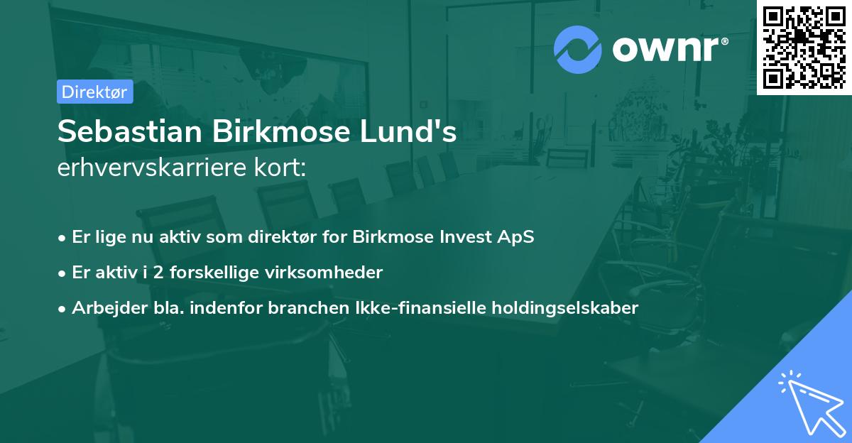 Sebastian Birkmose Lund's erhvervskarriere kort