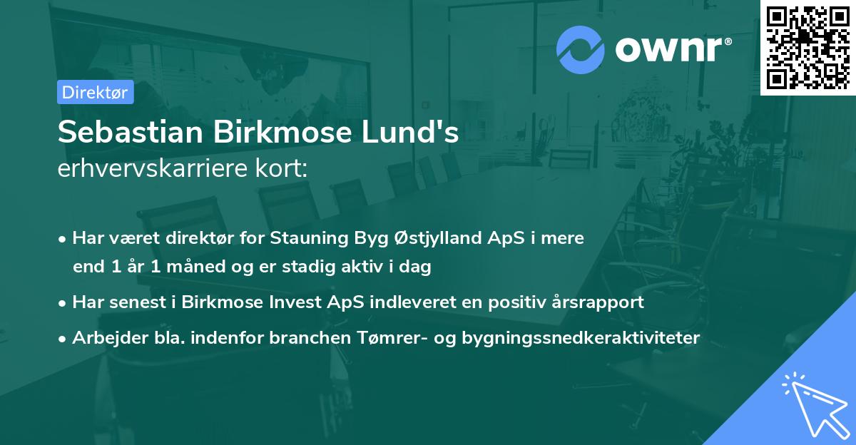 Sebastian Birkmose Lund's erhvervskarriere kort
