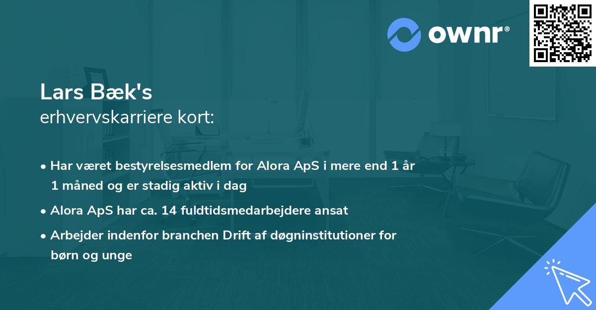 Lars Bæk's erhvervskarriere kort