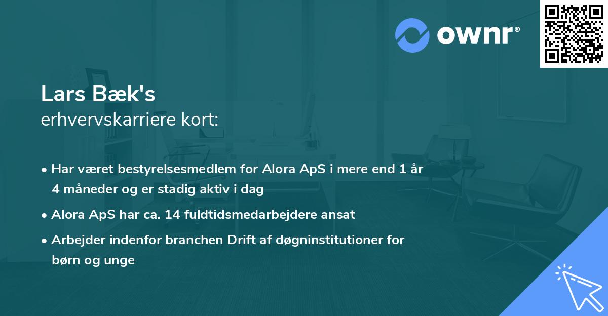 Lars Bæk's erhvervskarriere kort