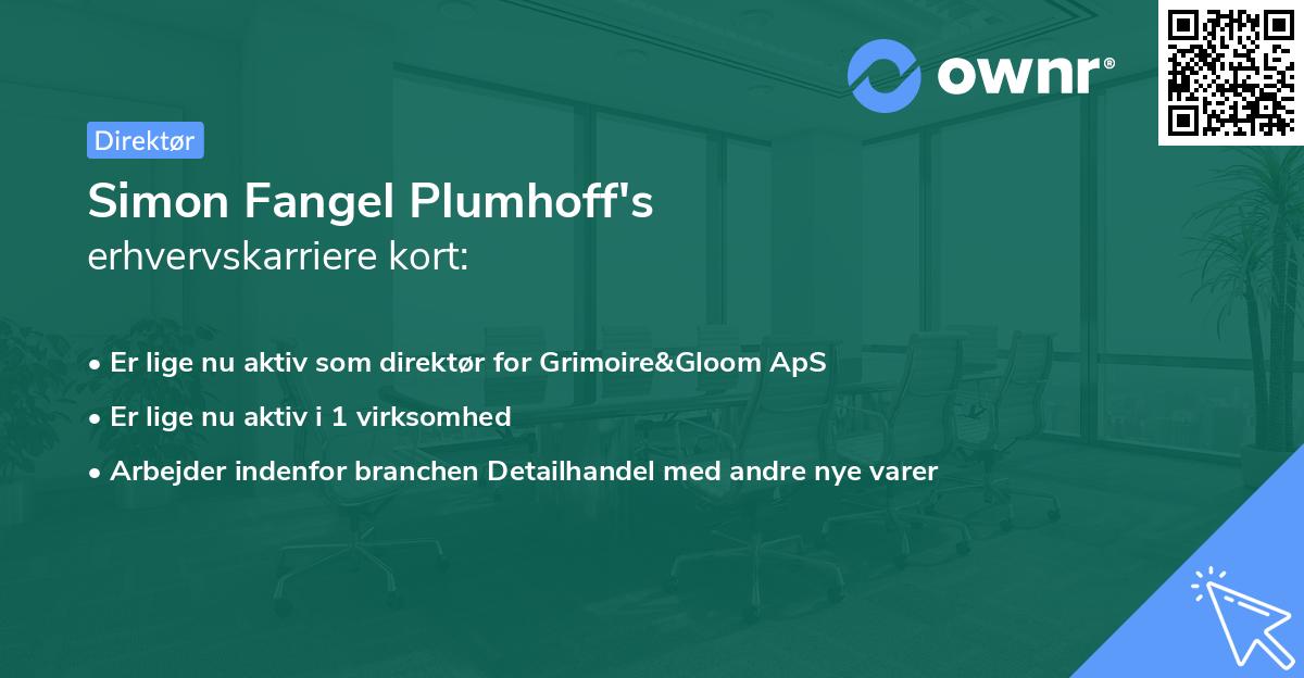 Simon Fangel Plumhoff's erhvervskarriere kort