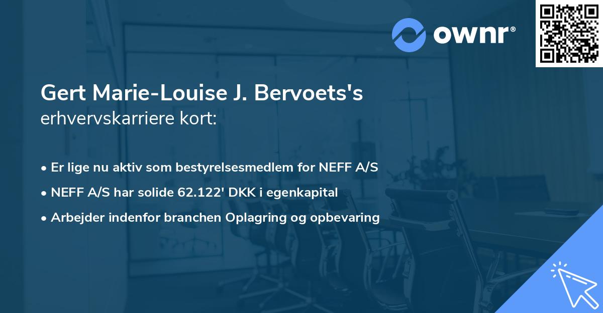 Gert Marie-Louise J. Bervoets's erhvervskarriere kort